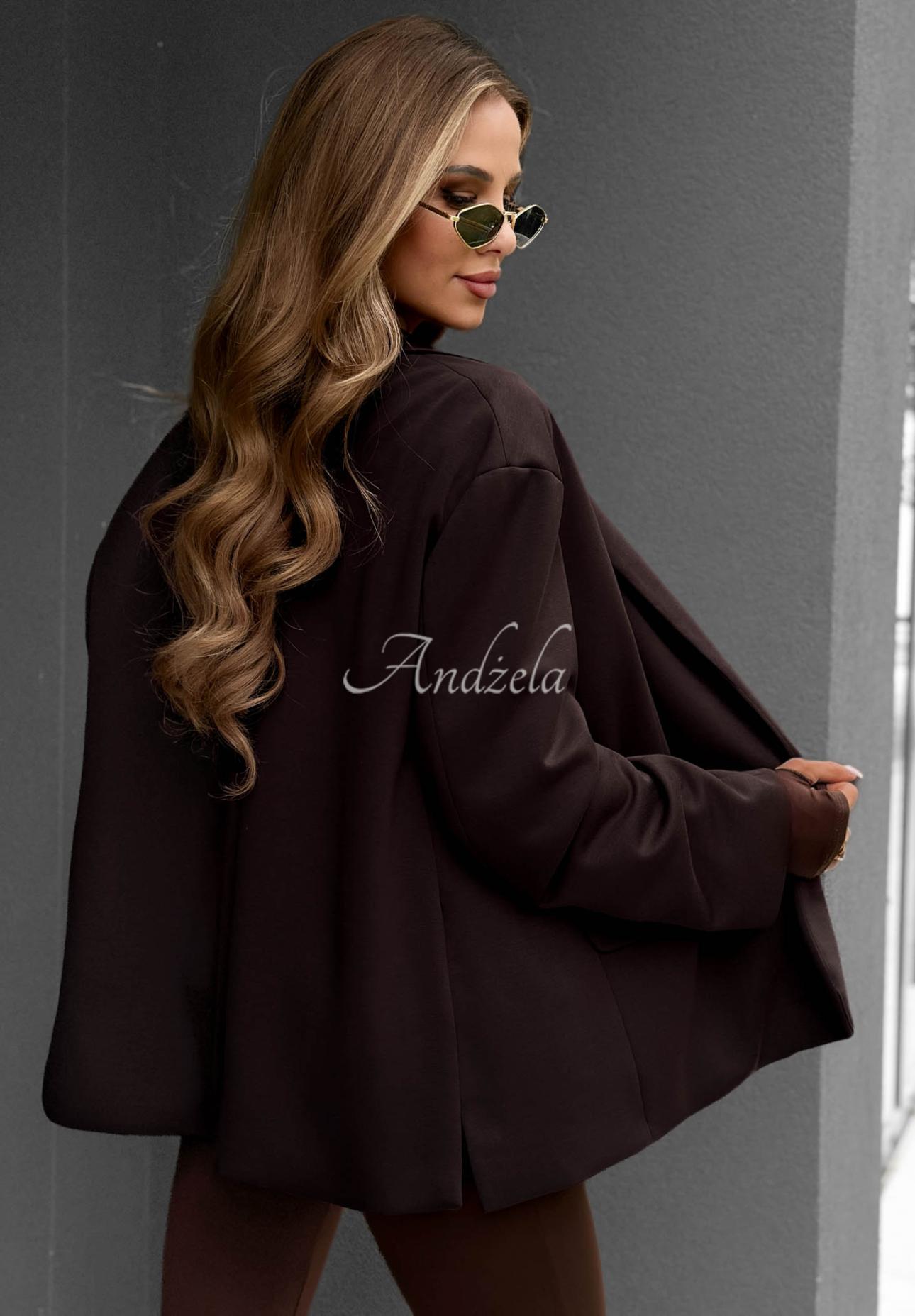 Viskózové jemné sako Cozy Elegance čokoládová