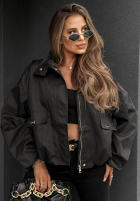 Krátka Bunda bomberka s kapucňou Street Chic béžová