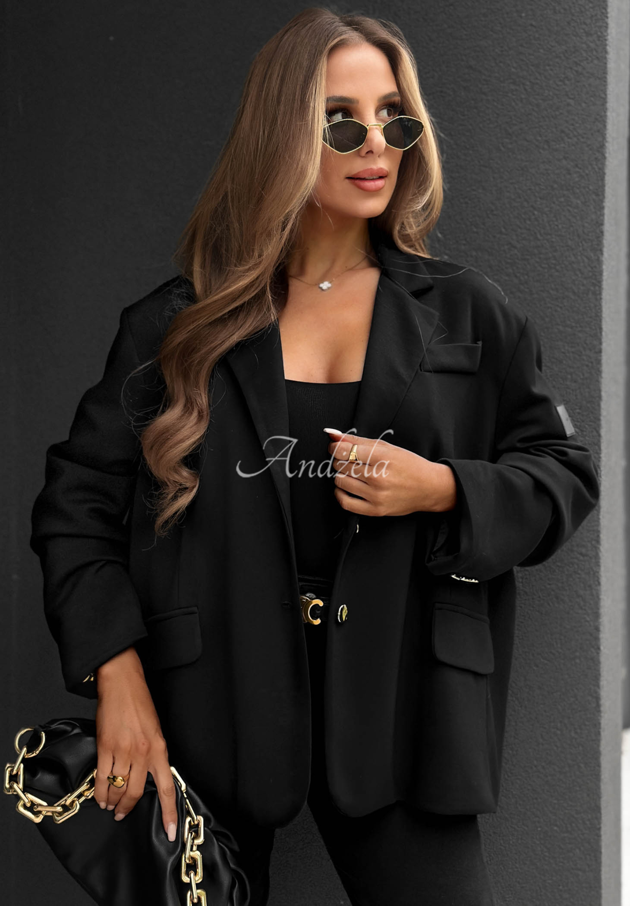 Viskózové jemné sako Cozy Elegance čierna