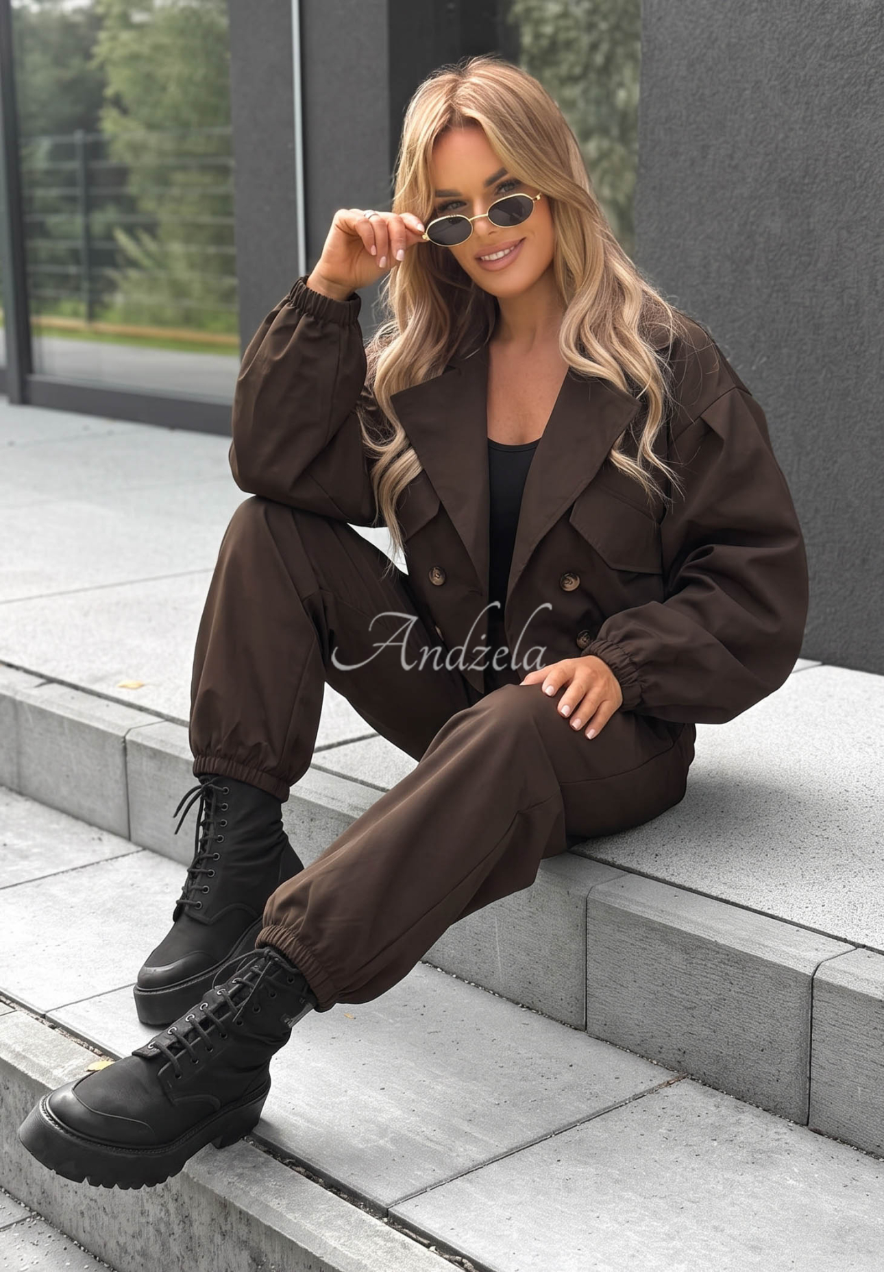 Bunda bomberka na gombíky Play Your Cards čokoládová