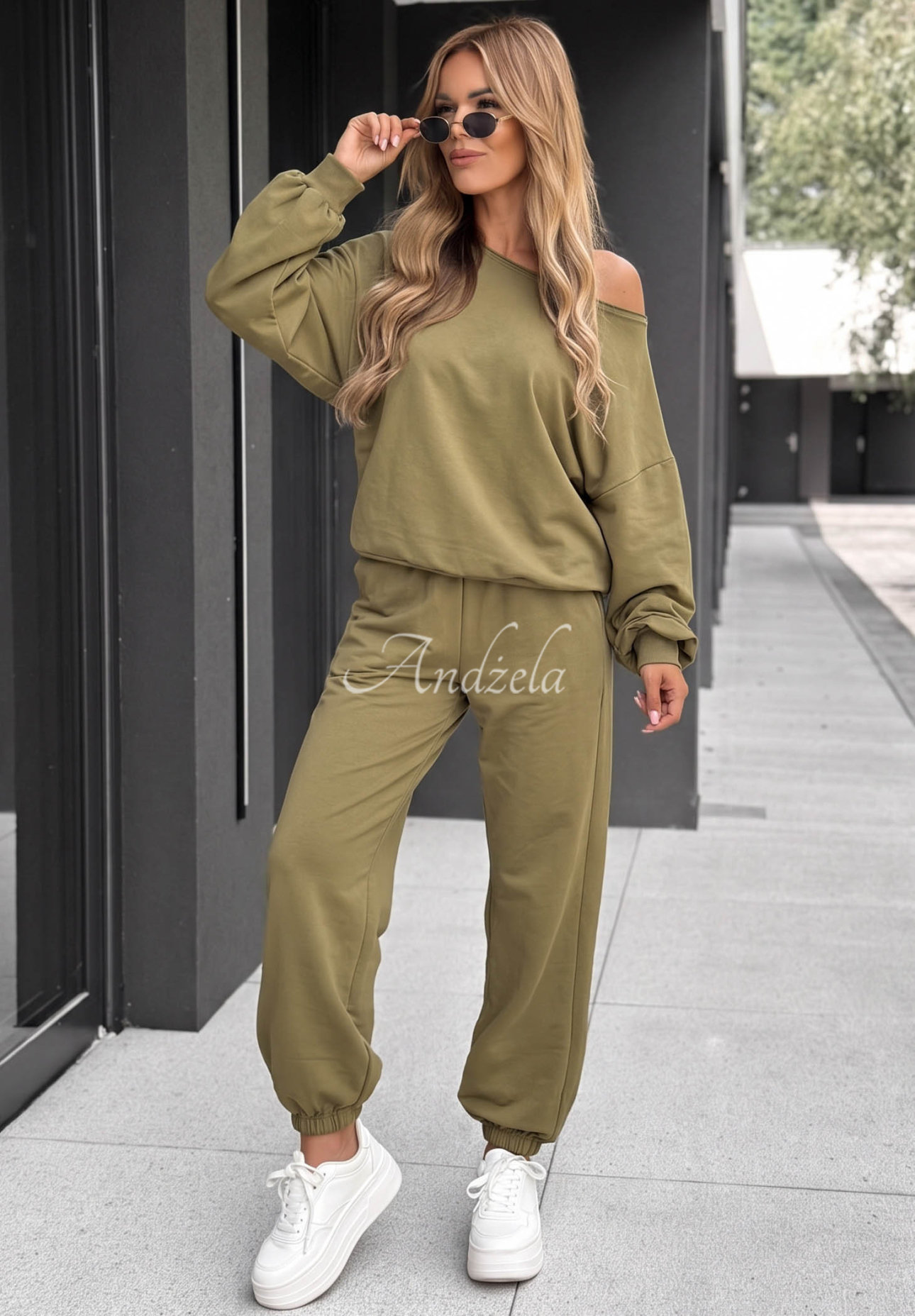 Bavlnená súprava mikina a nohavice Summer Energy khaki