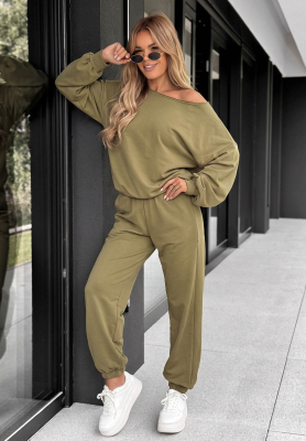 Bavlnen&aacute; s&uacute;prava mikina a nohavice Summer Energy khaki