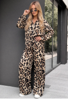 Súprava Košeľa i Nohavice wide leg w panterkę Summer Panther béžový
