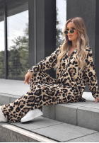 Súprava Košeľa i Nohavice wide leg w panterkę Summer Panther béžový