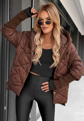 Bunda oversize s kapucňou Sancha čokol&aacute;dov&aacute;