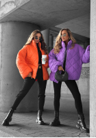 Krátka Prešívaná Bunda bomberka Fall Favorites oranžová
