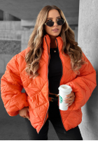 Krátka Prešívaná Bunda bomberka Fall Favorites oranžová