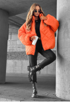 Krátka Prešívaná Bunda bomberka Fall Favorites oranžová