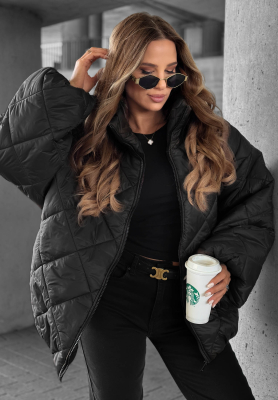Kr&aacute;tka pre&scaron;&iacute;van&aacute; bunda oversize Fall Favorites čierna