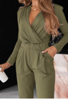 Bawełniany Overal z długim rękawem Soft Elegance olivový