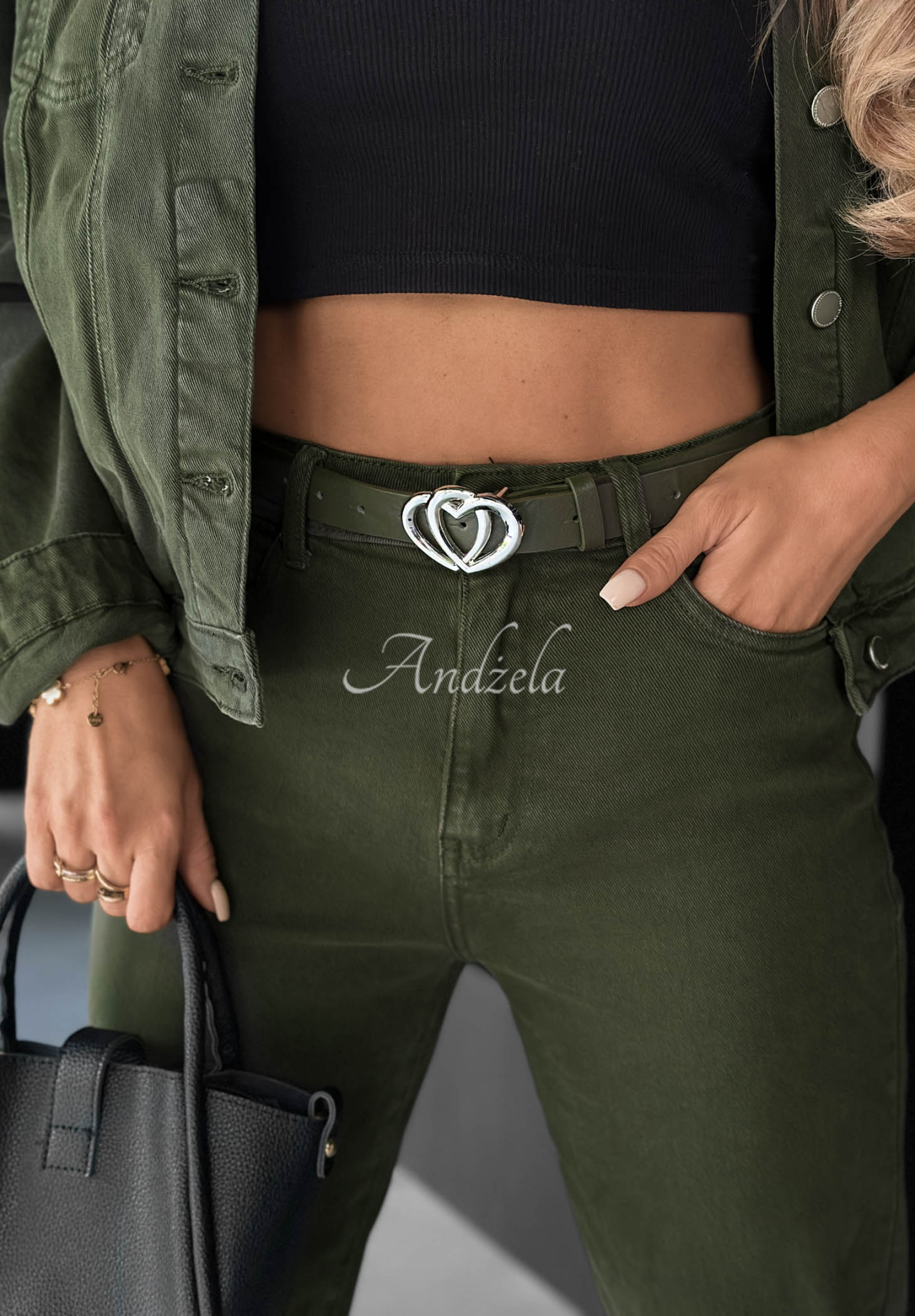 Džínsy mom fit More Than Ever khaki