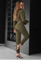 Nohavice džínosové mom fit More Than Ever khaki