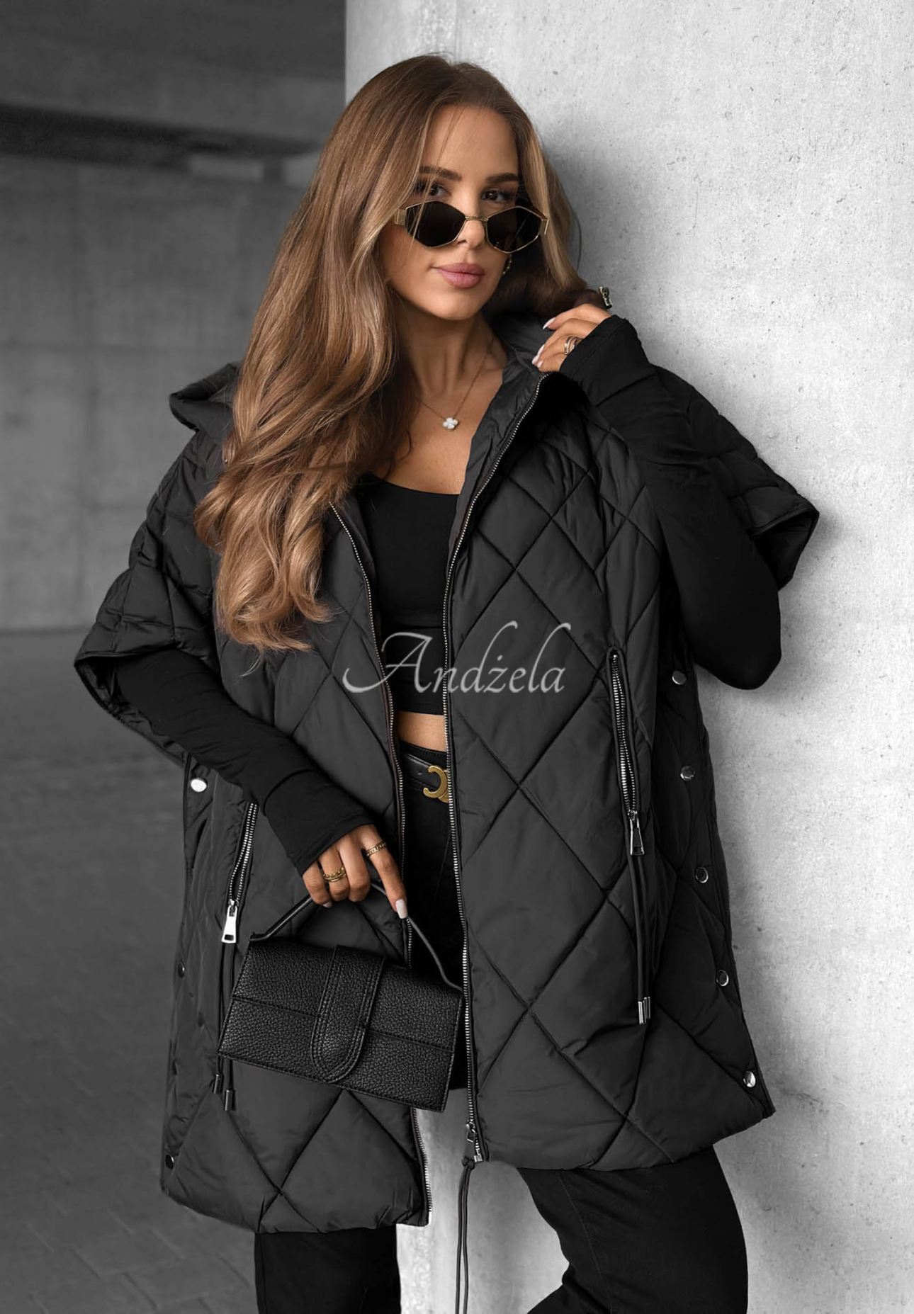 Prešívaná vesta oversize Daily Comfort čierna