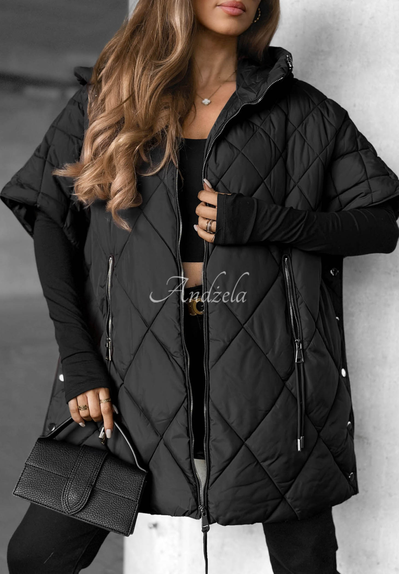 Prešívaná vesta oversize Daily Comfort čierna