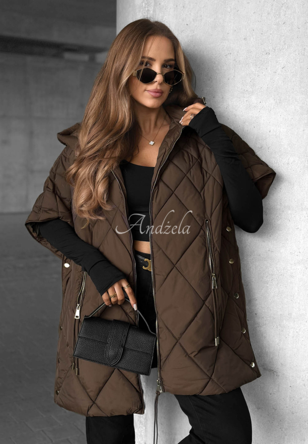 Pre&scaron;&iacute;van&aacute; vesta oversize Daily Comfort čokol&aacute;dov&aacute;