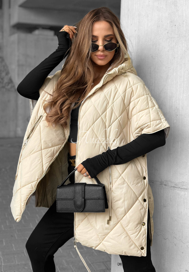 Pre&scaron;&iacute;van&aacute; vesta oversize Daily Comfort svetlo b&eacute;žov&yacute;