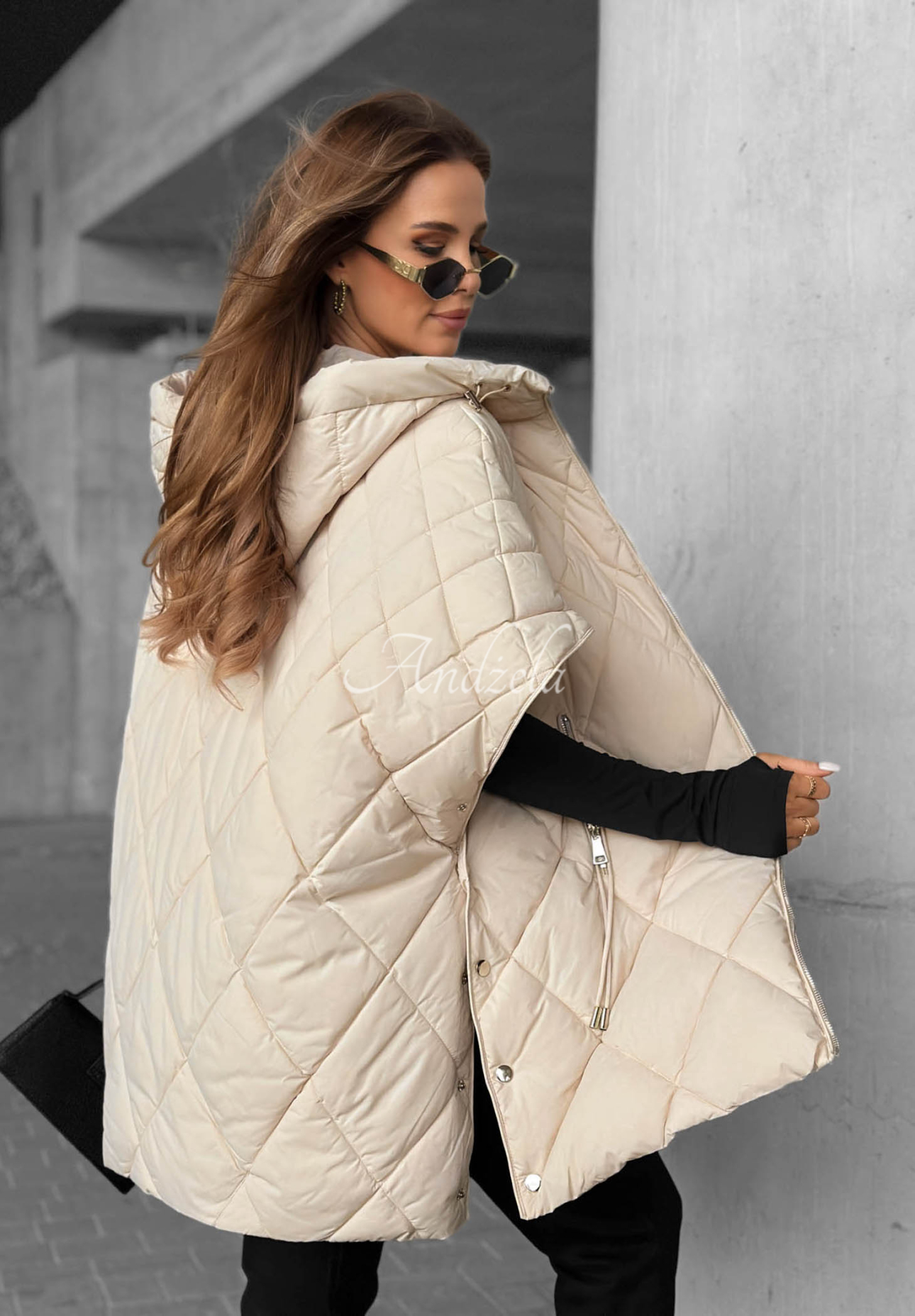 Prešívaná vesta oversize Daily Comfort svetlo béžový