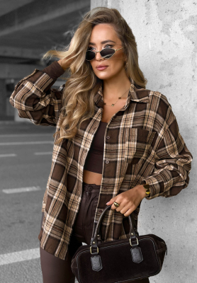 Dlh&aacute; k&aacute;rovan&aacute; ko&scaron;eľa Fall Edit čokol&aacute;dov&aacute;