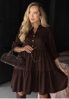 Šaty oversize z falbanka Modern Charm béžová