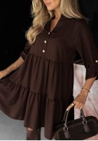 Šaty oversize z falbanka Modern Charm béžová