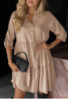 Šaty oversize z falbanka Modern Charm béžová
