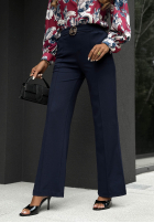 látkové Nohavice wide leg z paskiem Classy Mood béžové