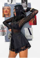 Siateczkowe body w panterkę La Milla Wild Couture čierne