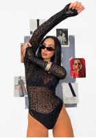 Siateczkowe body w panterkę La Milla Wild Couture čierne