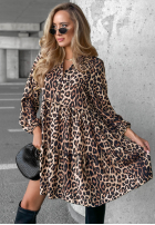 Šaty oversize z falbanka Modern Charm béžová