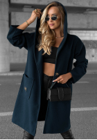 Dlhý Kabát oversize s kapucňou Autumn Coat čokoládový