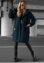 Dlhý Kabát oversize s kapucňou Autumn Coat čokoládový