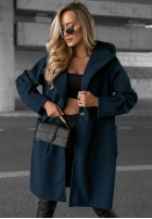 Dlhý Kabát oversize s kapucňou Autumn Coat čokoládový