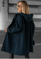 Dlhý Kabát oversize s kapucňou Autumn Coat čokoládový