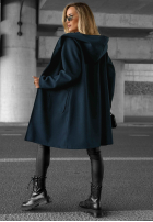 Dlhý Kabát oversize s kapucňou Autumn Coat čokoládový