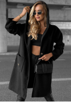 Dlhý Kabát oversize s kapucňou Autumn Coat čokoládový