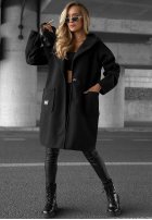 Dlhý Kabát oversize s kapucňou Autumn Coat čokoládový