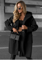 Dlhý Kabát oversize s kapucňou Autumn Coat čokoládový