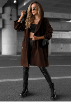 Dlhý Kabát oversize s kapucňou Autumn Coat čokoládový