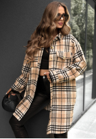 Długa Košeľa wierzchnia w kratę Autumn Bear ťavia