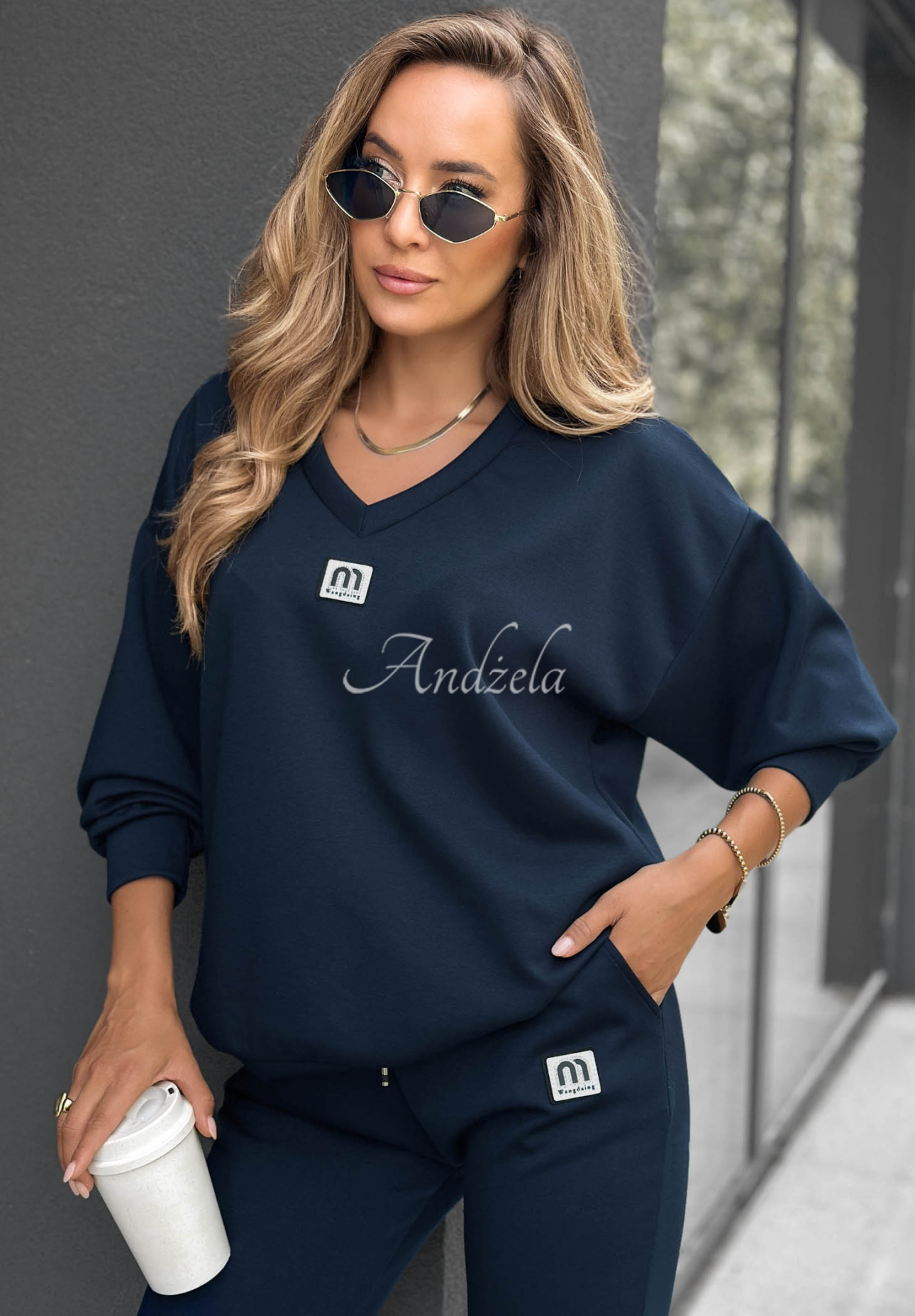 Viskózová tepláková súprava City Blend tmavomodrý
