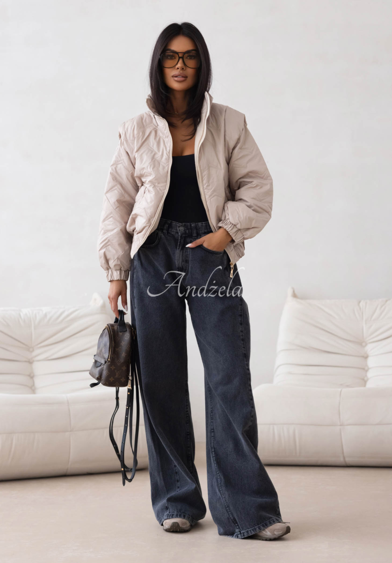 Krátka prešívaná bomber bunda Drizzle Days béžová