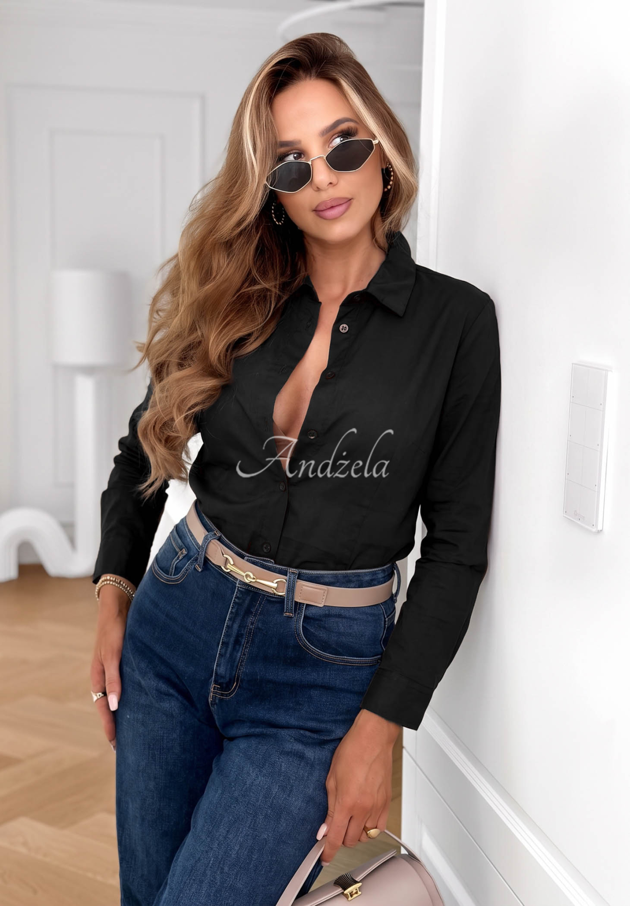 Klasická elegantná bavlnená košeľa Pearl Cove čierna