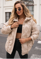 Prešívaná Bunda s kapucňou Autumn Escape béžová