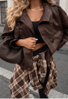 Skórzana Bunda bomberka Midnight Walk čokoládová