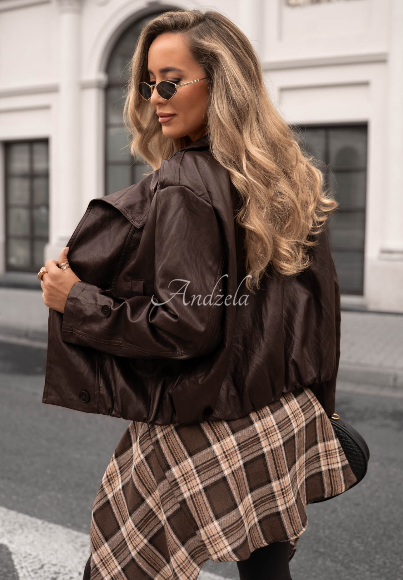Koženková bomber bunda Midnight Walk čokoládová