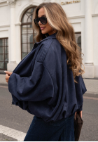 Zamszowa Bunda bomberka oversize Early Season blankytná