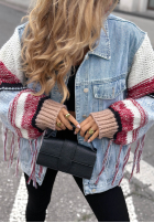 džínsová Bunda katana ze sweterkowymi rękawami Modern Knit svetlomodrá