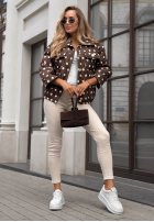 Krátka Prešívaná Bunda w Bodky  Autumn Dots čokoládová