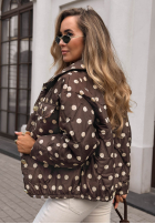 Krátka Prešívaná Bunda w Bodky  Autumn Dots čokoládová