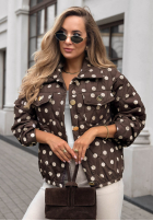 Krátka Prešívaná Bunda w Bodky  Autumn Dots čokoládová
